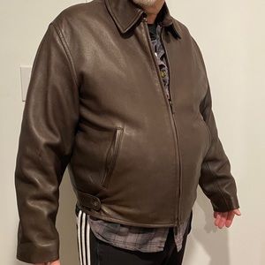 Donna Karan brown leather men’s jacket